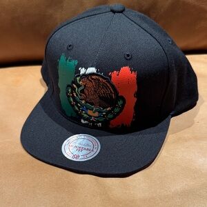 Mitchell & Ness Mexico Flag Eagle Snapback Black Adjustable Hat OSFA